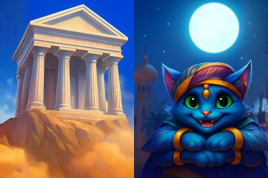 3 gods unleased and golden paw hold and spin slots on stake 